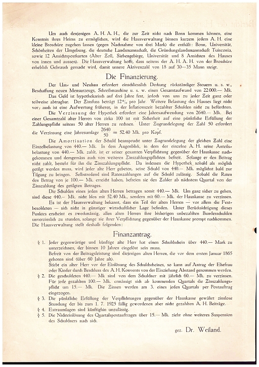 M�rz 1925: Aufruf Dr. Weiland